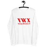 YWX Skate Long Sleeve - White with Red