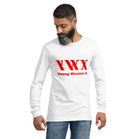 YWX Skate Long Sleeve - White with Red